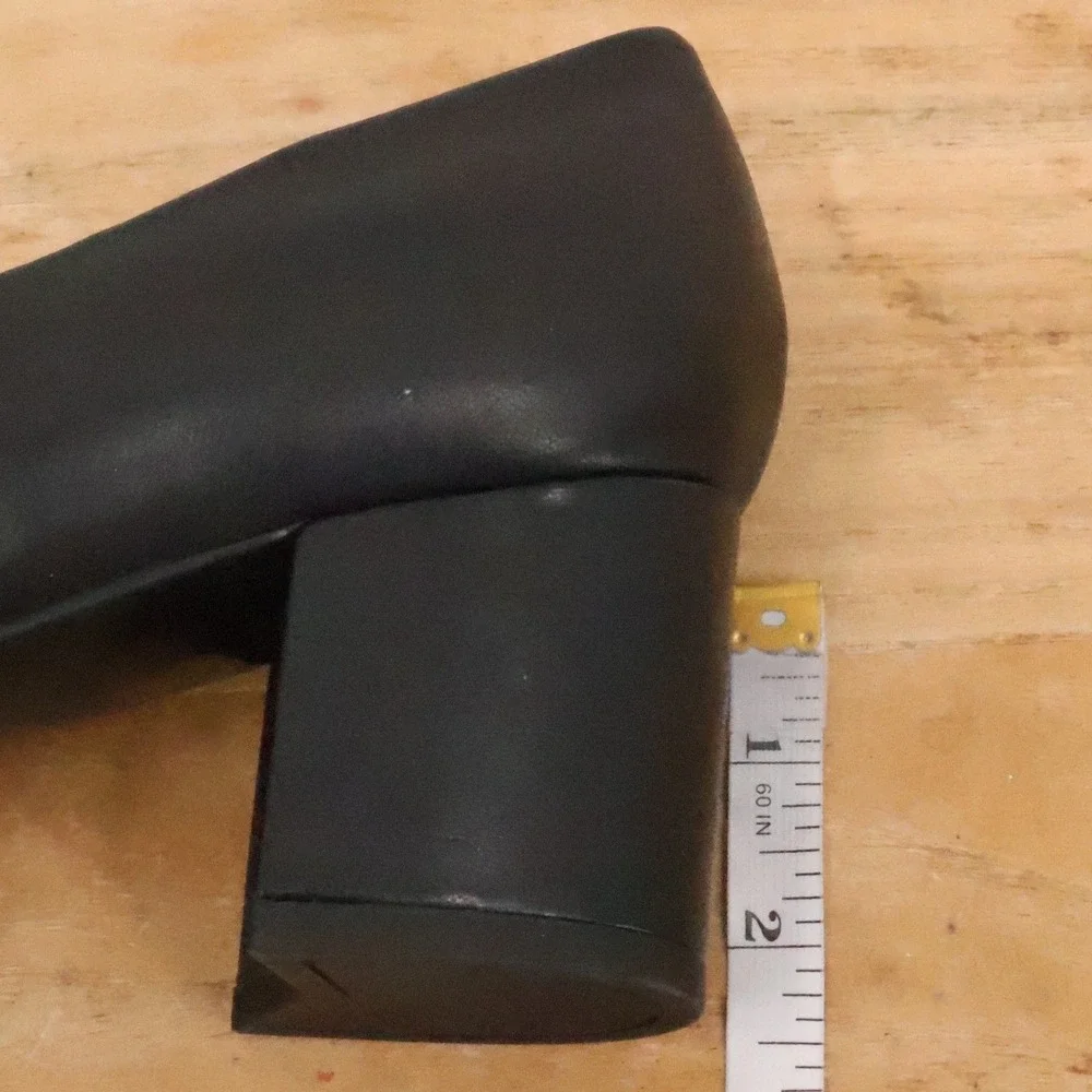 Easy Spirit Secarlla Block Heel Pumps Leather Comfort Career Black Size 10W Wide